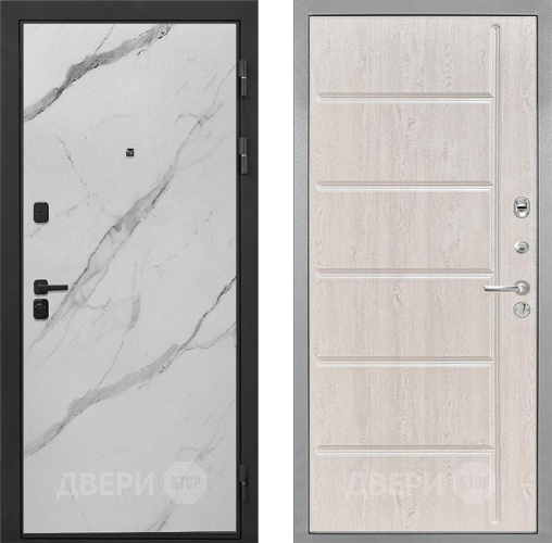 Входная металлическая Дверь Интекрон (INTECRON) Профит Black Мрамор Арктик ФЛ-102 Сосна белая в Старой Купавне