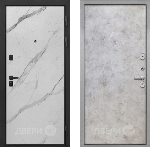 Входная металлическая Дверь Интекрон (INTECRON) Профит Black Мрамор Арктик Гладкая Мрамор светлый в Старой Купавне