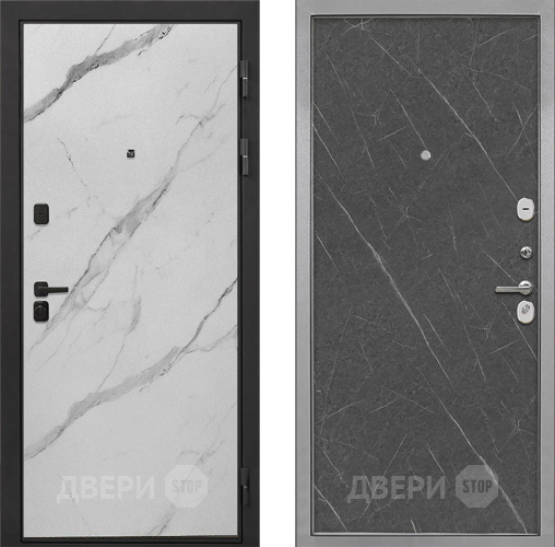 Входная металлическая Дверь Интекрон (INTECRON) Профит Black Мрамор Арктик Гладкая Гранит лава оникс в Старой Купавне