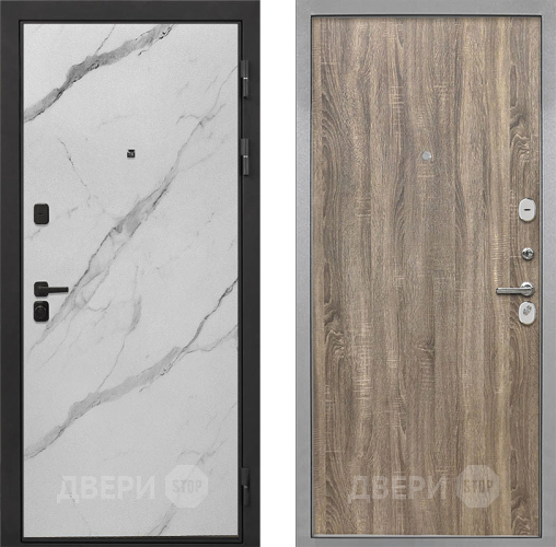 Входная металлическая Дверь Интекрон (INTECRON) Профит Black Мрамор Арктик Гладкая Дуб турин в Старой Купавне