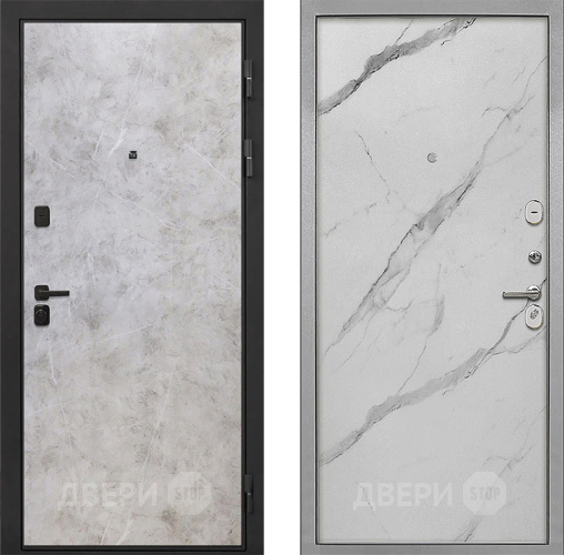 Входная металлическая Дверь Интекрон (INTECRON) Профит Black Мрамор Светлый Гладкая Мрамор натуральный арктик в Старой Купавне