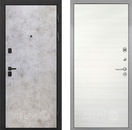 Входная металлическая Дверь Интекрон (INTECRON) Профит Black Мрамор Светлый Гладкая Дуб сильвер поперечный в Старой Купавне