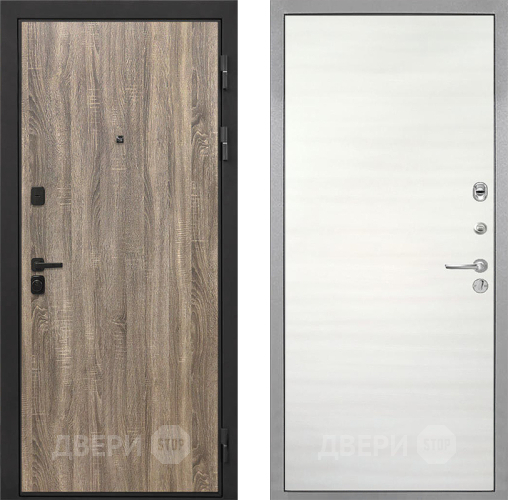 Входная металлическая Дверь Интекрон (INTECRON) Профит Black Дуб Турин Гладкая Дуб сильвер поперечный в Старой Купавне