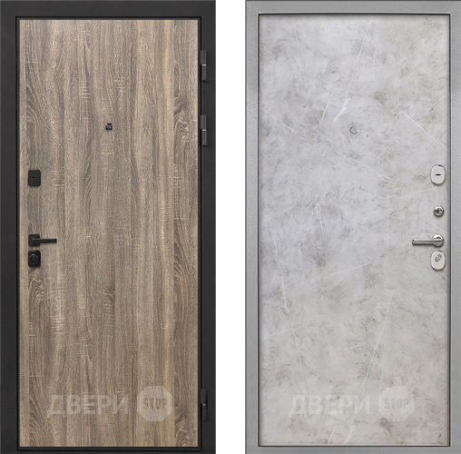 Входная металлическая Дверь Интекрон (INTECRON) Профит Black Дуб Турин Гладкая Мрамор светлый в Старой Купавне