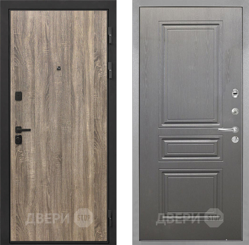 Входная металлическая Дверь Интекрон (INTECRON) Профит Black Дуб Турин ФЛ-243 Графит вуд дуб в Старой Купавне