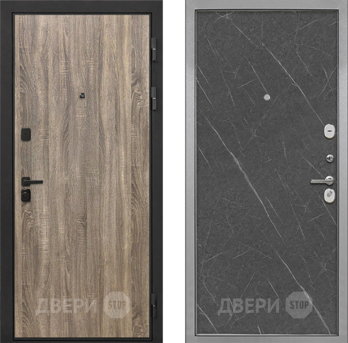 Входная металлическая Дверь Интекрон (INTECRON) Профит Black Дуб Турин Гладкая Гранит лава оникс в Старой Купавне