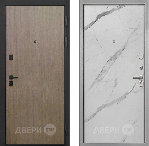 Входная металлическая Дверь Интекрон (INTECRON) Профит Black Венге Коричневый Гладкая Мрамор натуральный арктик в Старой Купавне