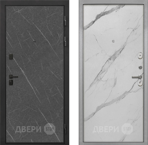 Входная металлическая Дверь Интекрон (INTECRON) Профит Black Гранит Лава Оникс Гладкая Мрамор натуральный арктик в Старой Купавне