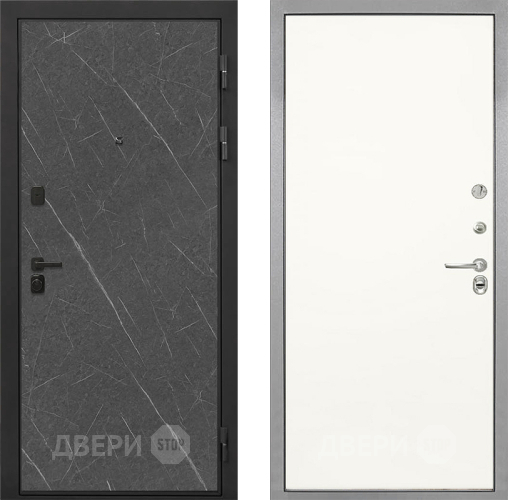 Входная металлическая Дверь Интекрон (INTECRON) Профит Black Гранит Лава Оникс Гладкая Слоновая кость в Старой Купавне