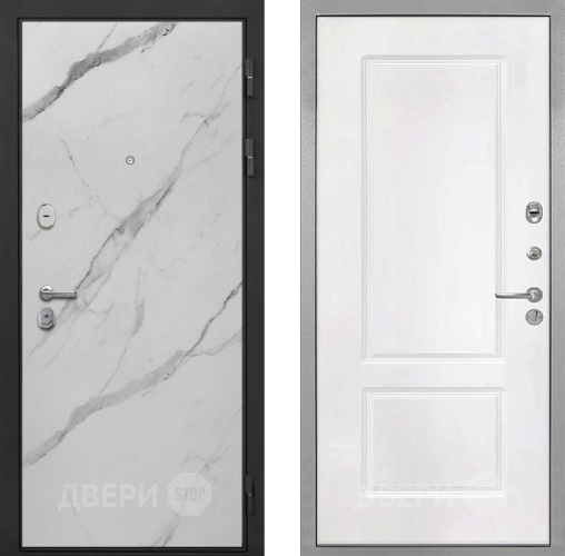 Входная металлическая Дверь Интекрон (INTECRON) Гектор Мрамор Арктик КВ-2 Белый матовый в Старой Купавне