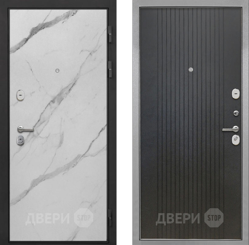 Входная металлическая Дверь Интекрон (INTECRON) Гектор Мрамор Арктик ФЛ-295 Лофт черный в Старой Купавне