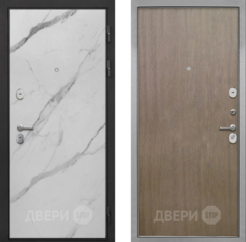 Входная металлическая Дверь Интекрон (INTECRON) Гектор Мрамор Арктик Гладкая шпон Венге коричневый в Старой Купавне