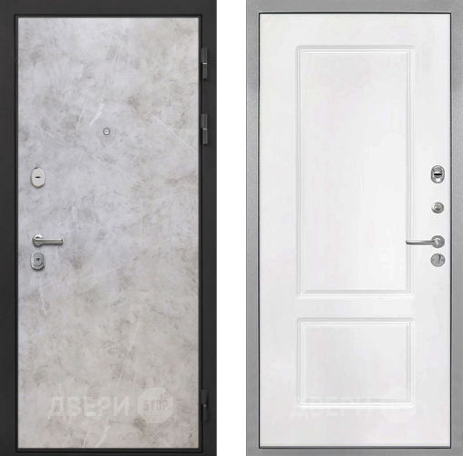 Входная металлическая Дверь Интекрон (INTECRON) Гектор Мрамор Светлый КВ-2 Белый матовый в Старой Купавне
