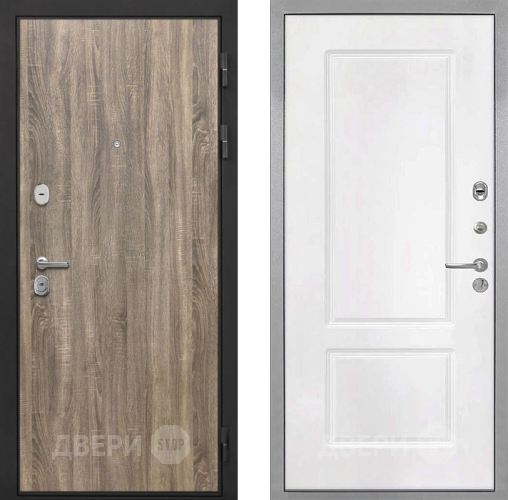 Входная металлическая Дверь Интекрон (INTECRON) Гектор Дуб Турин КВ-2 Белый матовый в Старой Купавне