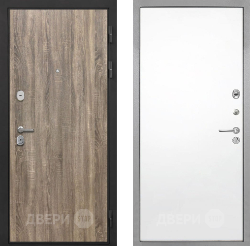 Входная металлическая Дверь Интекрон (INTECRON) Гектор Дуб Турин Гладкая Силк Сноу в Старой Купавне