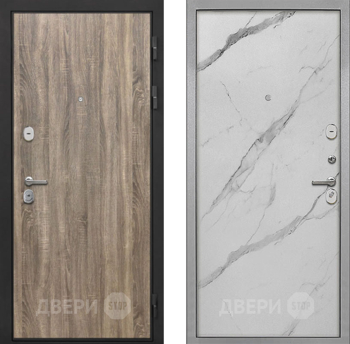 Входная металлическая Дверь Интекрон (INTECRON) Гектор Дуб Турин Гладкая Мрамор натуральный арктик в Старой Купавне