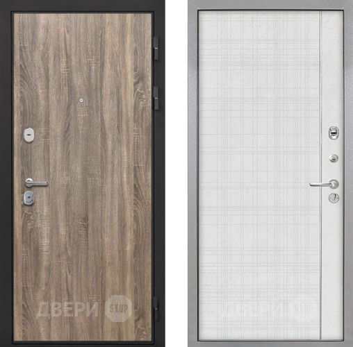 Входная металлическая Дверь Интекрон (INTECRON) Гектор Дуб Турин В-07 с молдингом Лофт белый в Старой Купавне