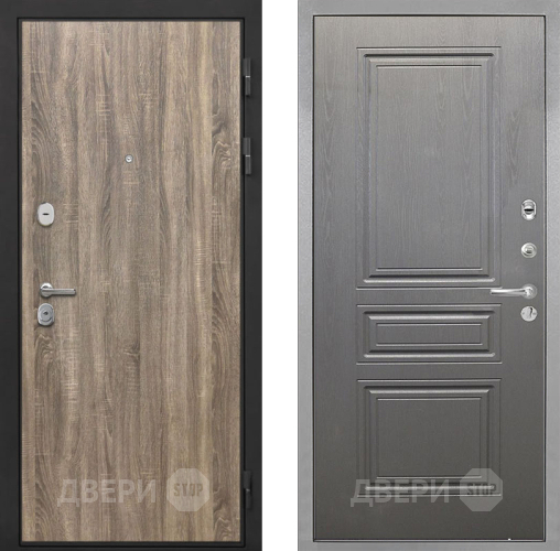 Входная металлическая Дверь Интекрон (INTECRON) Гектор Дуб Турин ФЛ-243 Графит вуд дуб в Старой Купавне