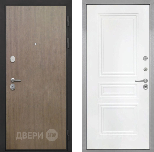 Входная металлическая Дверь Интекрон (INTECRON) Гектор Венге Коричневый ФЛ-243 Белый матовый в Старой Купавне
