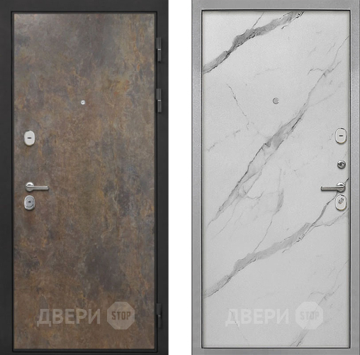 Входная металлическая Дверь Интекрон (INTECRON) Гектор Гранж Гладкая Мрамор натуральный арктик в Старой Купавне
