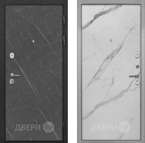 Входная металлическая Дверь Интекрон (INTECRON) Гектор Гранит Лава Оникс Гладкая Мрамор натуральный арктик в Старой Купавне