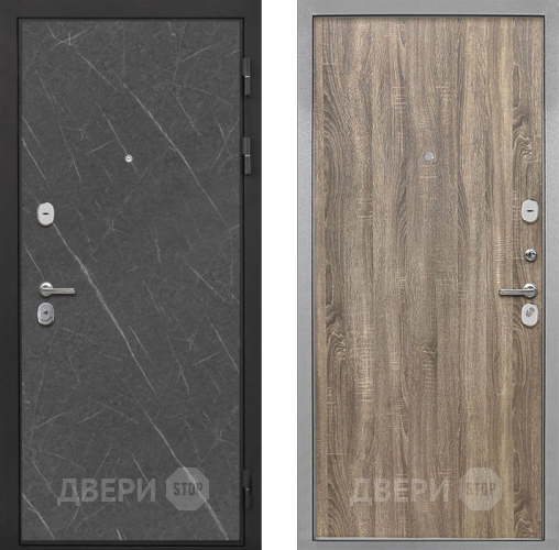 Входная металлическая Дверь Интекрон (INTECRON) Гектор Гранит Лава Оникс Гладкая Дуб турин в Старой Купавне