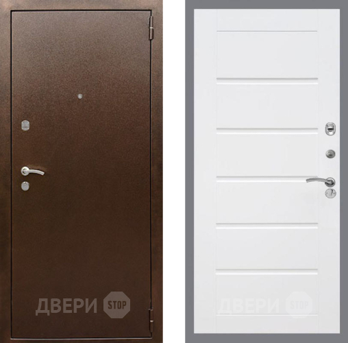 Входная металлическая Дверь Рекс (REX) 1А Медный Антик Сити Белый ясень в Старой Купавне