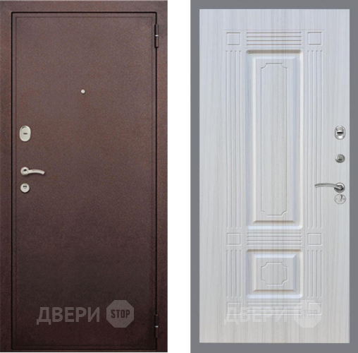 Входная металлическая Дверь Рекс (REX) 2 Медный Антик FL-2 Сандал белый в Старой Купавне