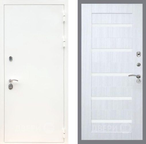 Дверь Рекс (REX) 5 Белая Шагрень СБ-14 стекло белое Сандал белый в Старой Купавне