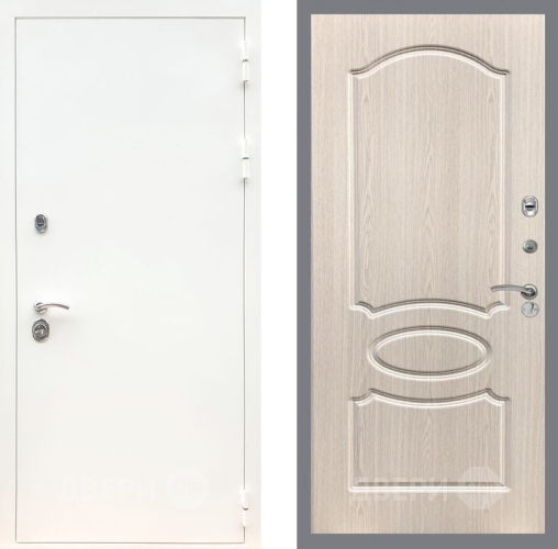 Дверь Рекс (REX) 5 Белая Шагрень FL-128 Беленый дуб в Старой Купавне