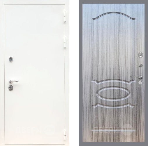 Дверь Рекс (REX) 5 Белая Шагрень FL-128 Сандал грей в Старой Купавне