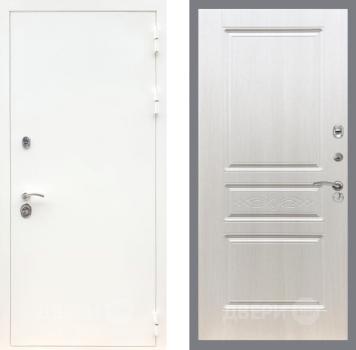 Входная металлическая Дверь Рекс (REX) 5 Белая Шагрень FL-243 Лиственница беж в Старой Купавне