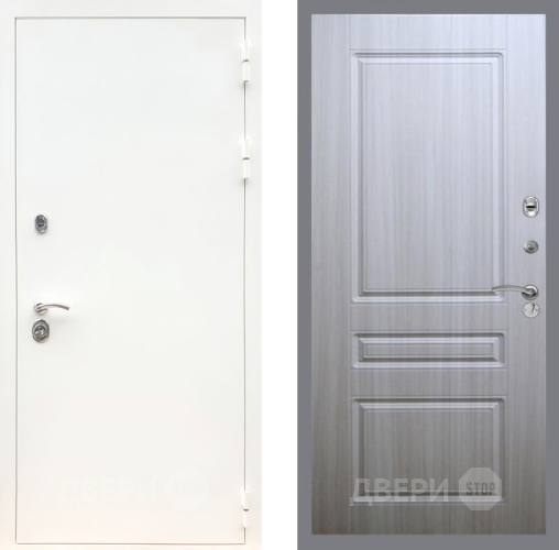 Входная металлическая Дверь Рекс (REX) 5 Белая Шагрень FL-243 Сандал белый в Старой Купавне