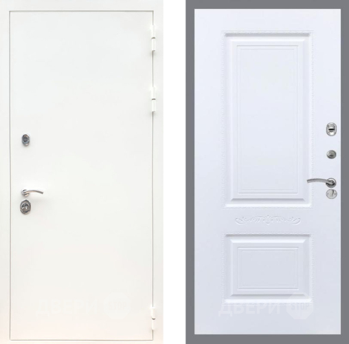 Входная металлическая Дверь Рекс (REX) 5 Белая Шагрень Смальта Силк Сноу в Старой Купавне