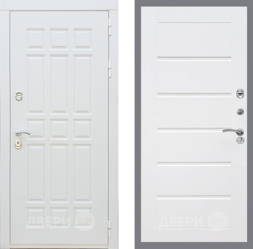 Входная металлическая Дверь Рекс (REX) 8 Силк Сноу Сити Белый ясень в Старой Купавне
