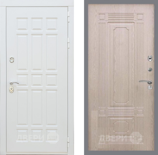 Входная металлическая Дверь Рекс (REX) 8 Силк Сноу FL-2 Беленый дуб в Старой Купавне