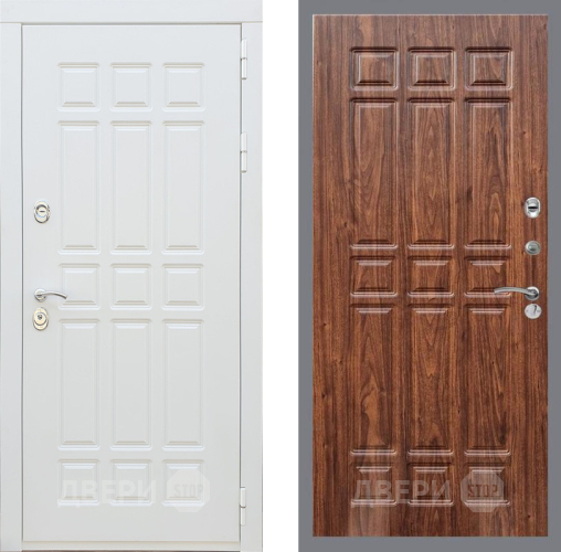 Входная металлическая Дверь Рекс (REX) 8 Силк Сноу FL-33 орех тисненый в Старой Купавне