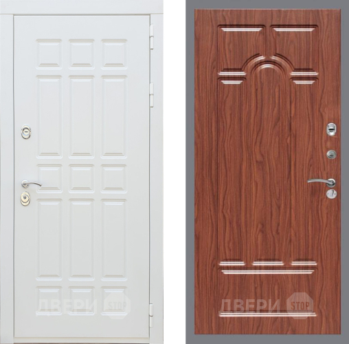 Входная металлическая Дверь Рекс (REX) 8 Силк Сноу FL-58 орех тисненый в Старой Купавне