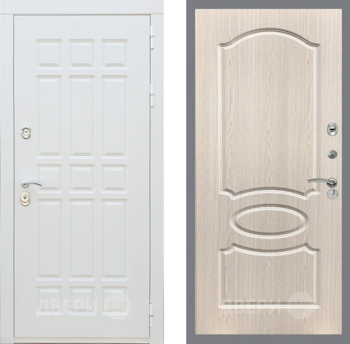 Входная металлическая Дверь Рекс (REX) 8 Силк Сноу FL-128 Беленый дуб в Старой Купавне