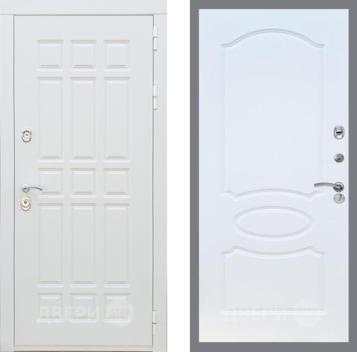 Входная металлическая Дверь Рекс (REX) 8 Силк Сноу FL-128 Белый ясень в Старой Купавне