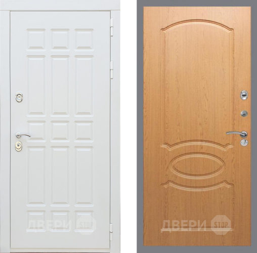 Входная металлическая Дверь Рекс (REX) 8 Силк Сноу FL-128 Дуб в Старой Купавне