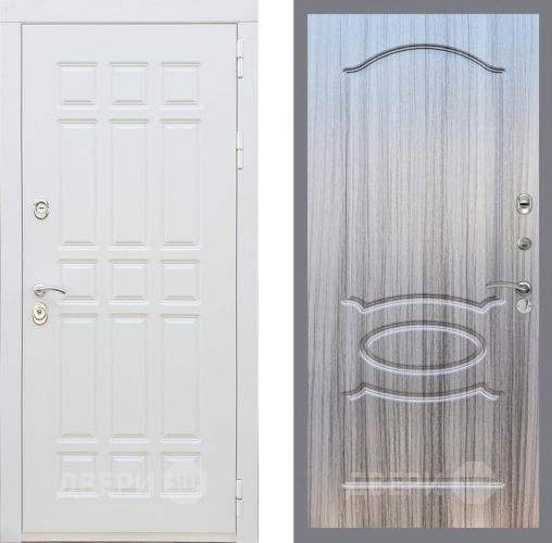 Входная металлическая Дверь Рекс (REX) 8 Силк Сноу FL-128 Сандал грей в Старой Купавне