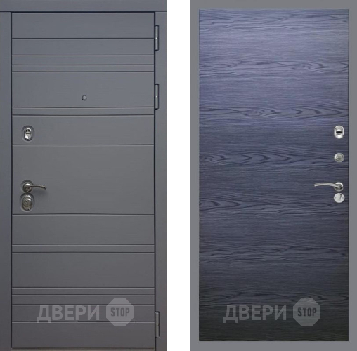 Входная металлическая Дверь Рекс (REX) 14 силк титан GL Дуб тангенальный черный в Старой Купавне