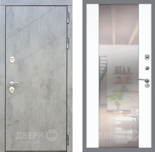 Входная металлическая Дверь Рекс (REX) 22 СБ-16 Зеркало Силк Сноу в Старой Купавне