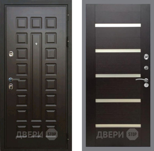 Входная металлическая Дверь Рекс (REX) Премиум 3к СБ-14 стекло белое венге поперечный в Старой Купавне