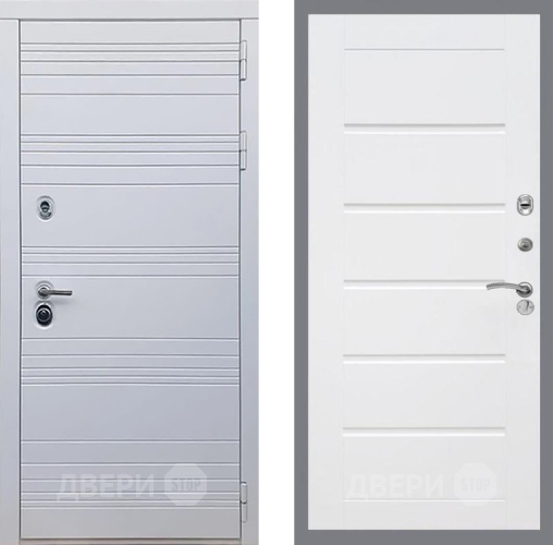 Входная металлическая Дверь Рекс (REX) 14 Силк Сноу Сити Белый ясень в Старой Купавне
