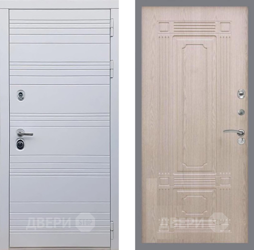 Входная металлическая Дверь Рекс (REX) 14 Силк Сноу FL-2 Беленый дуб в Старой Купавне