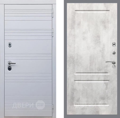 Входная металлическая Дверь Рекс (REX) 14 Силк Сноу FL-117 Бетон светлый в Старой Купавне