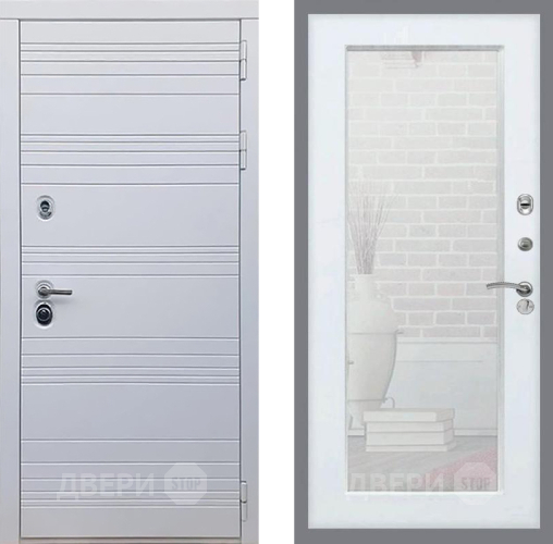 Дверь Рекс (REX) 14 Силк Сноу Зеркало Пастораль Белый ясень в Старой Купавне