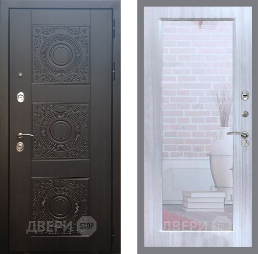 Входная металлическая Дверь Рекс (REX) 10 Зеркало Пастораль Сандал белый в Старой Купавне